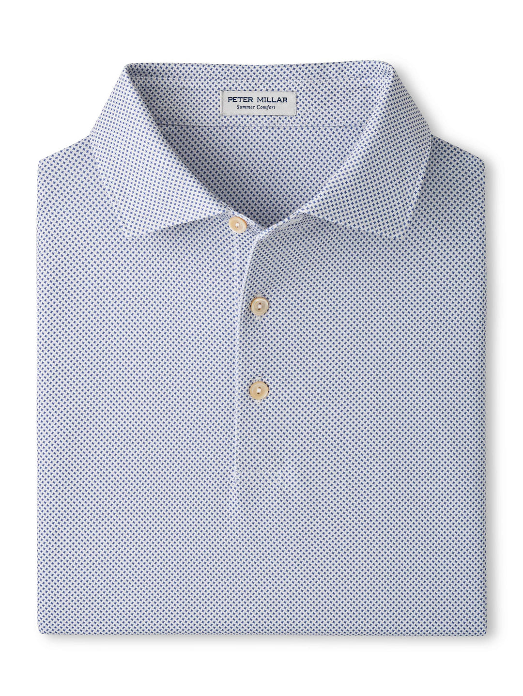 Phoenix Performance Jersey Polo - Sean Self Collar - White / Bali Blue