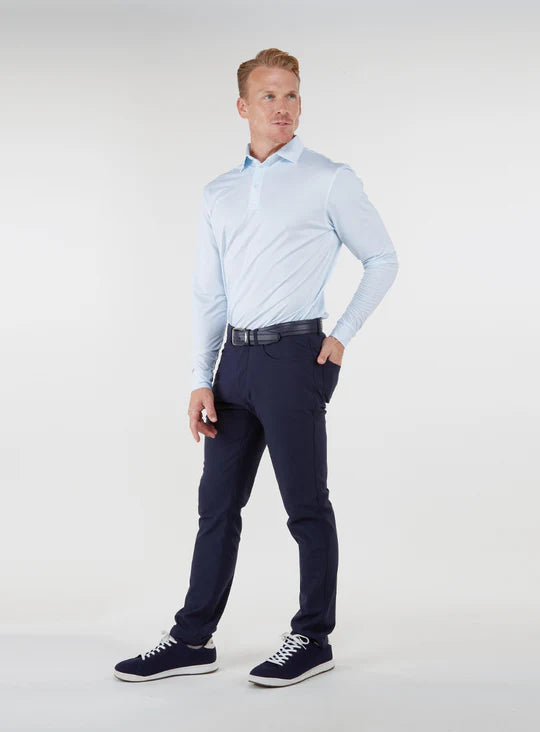 Stearns Long Sleeve Polo - Skye White