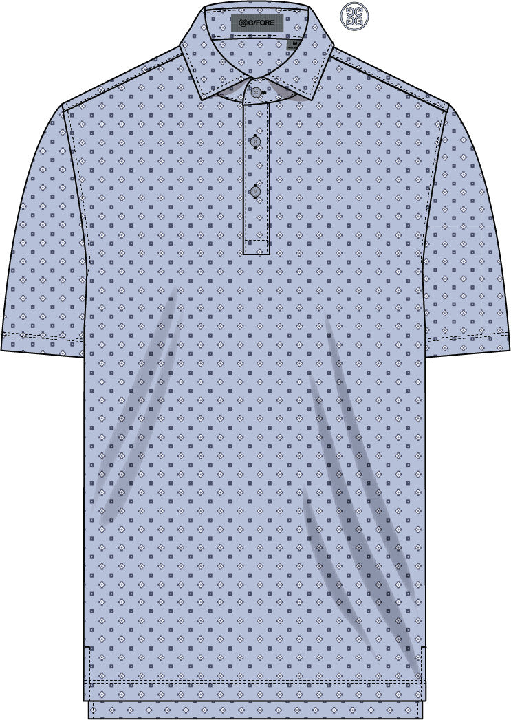 All Play Foulard Geo Stretch Knit Polo - Willow / Haze