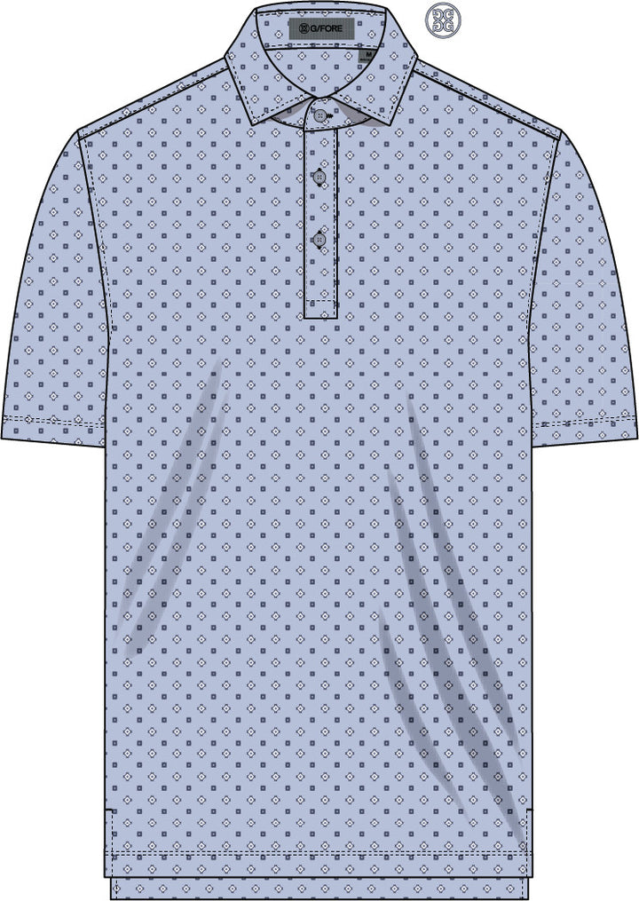 All Play Foulard Geo Stretch Knit Polo - Willow / Haze