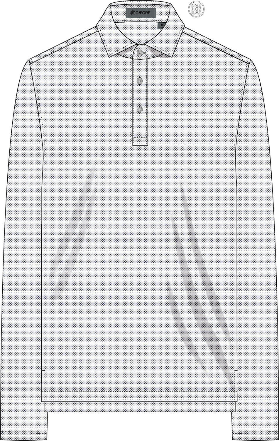 Delta Dot Jacquard Long Sleeve Polo - Twilight