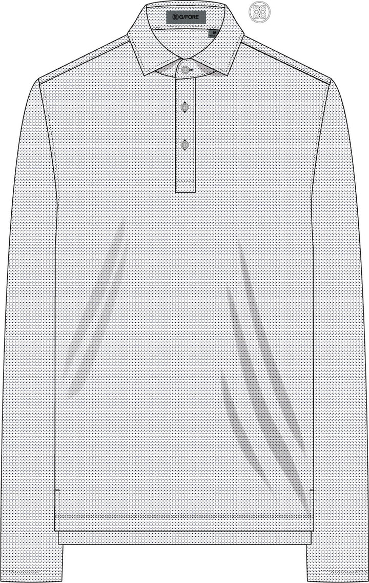 Delta Dot Jacquard Long Sleeve Polo - Twilight