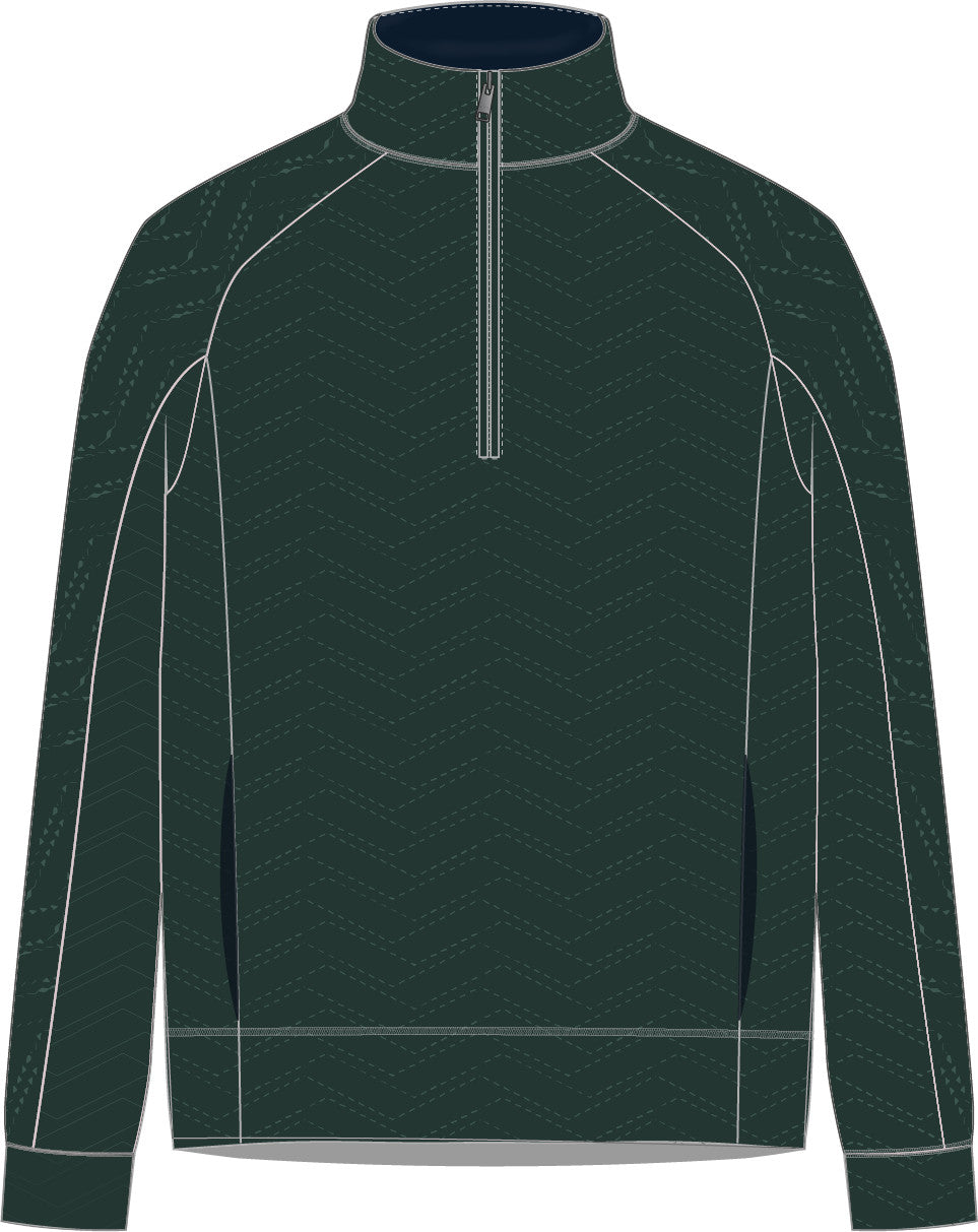 Dunes Cotton Quilted 1/4 Zip Pullover - Pine
