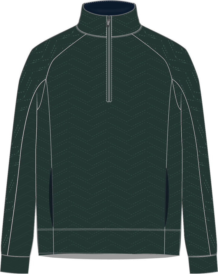 Dunes Cotton Quilted 1/4 Zip Pullover - Pine