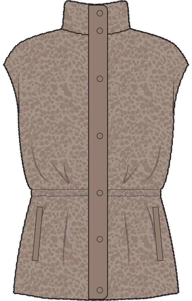 REVERSIBLE FLEECE &amp;amp; NYLON HYBRID JACKET - Mocha Melange / Mocha
