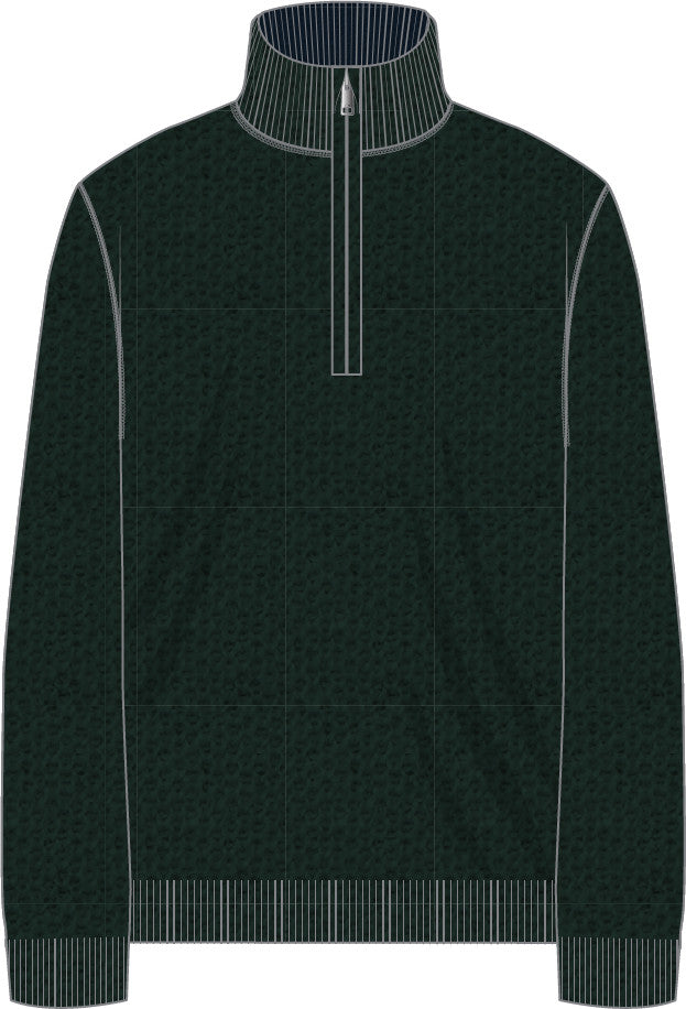 The Club Merino Wool 1/4 Zip Sweater - Pine