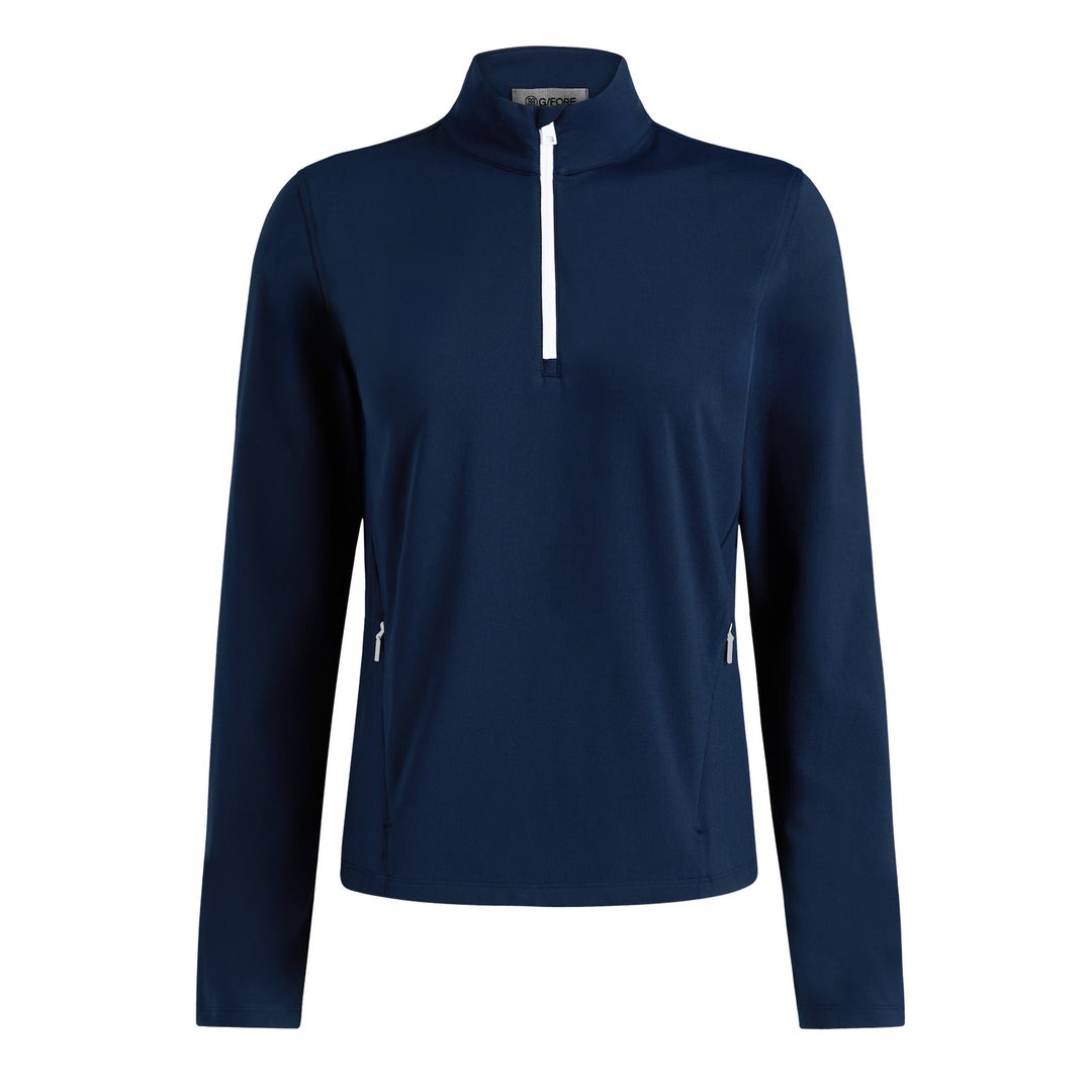 Brushed Back Stretch Quarter Zip Pullover - Twilight
