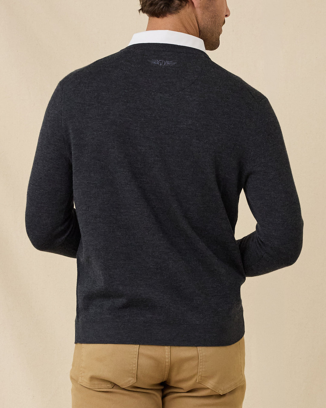 Connery V-Neck Sweater - Dark Grey Heather