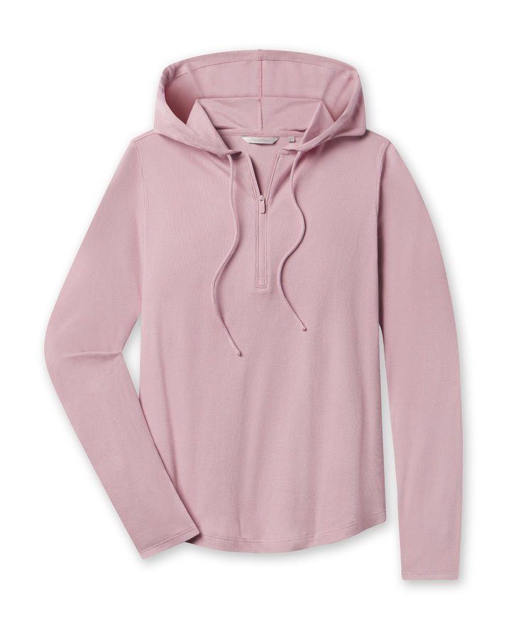 Thyme Quarter Zip Hoodie - Pink Dawn