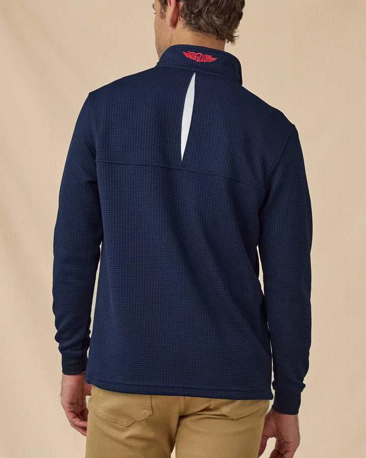 Optic Quarter Zip - New Indigo / White / Flag Red