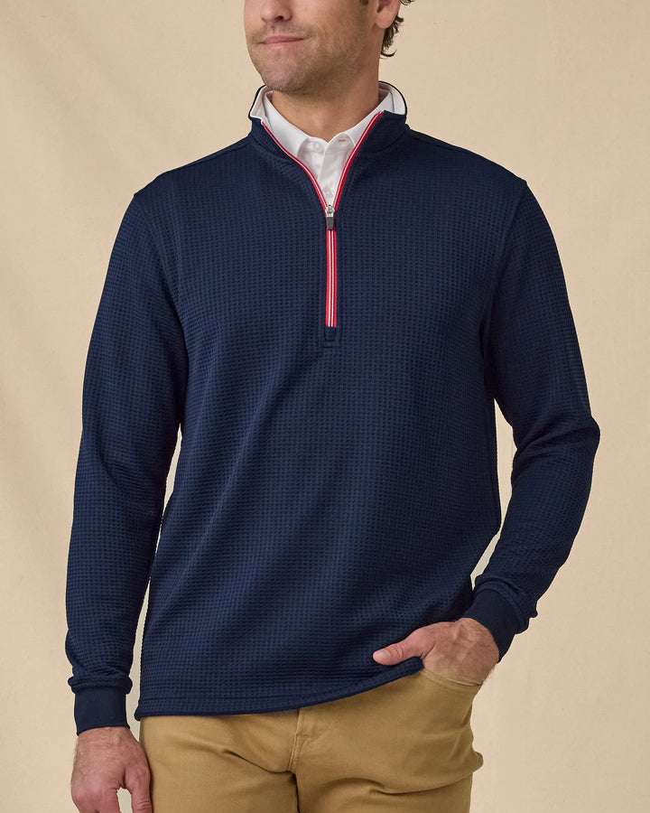 Optic Quarter Zip - New Indigo / White / Flag Red