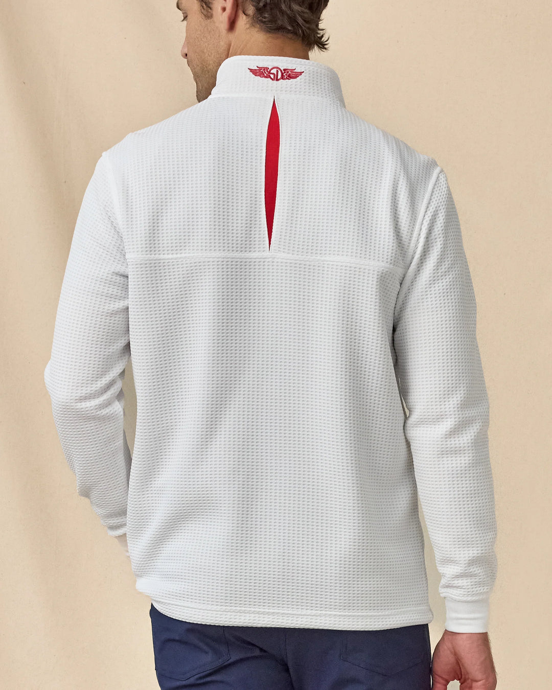 Optic Quarter Zip - White / Flag Red / New Indigo