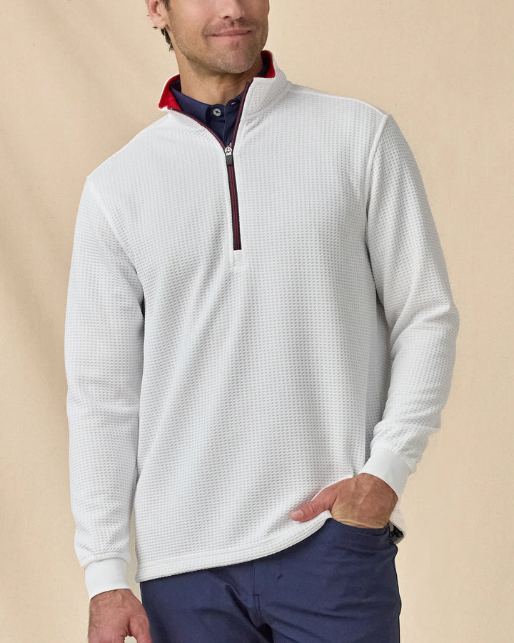Optic Quarter Zip - White / Flag Red / New Indigo
