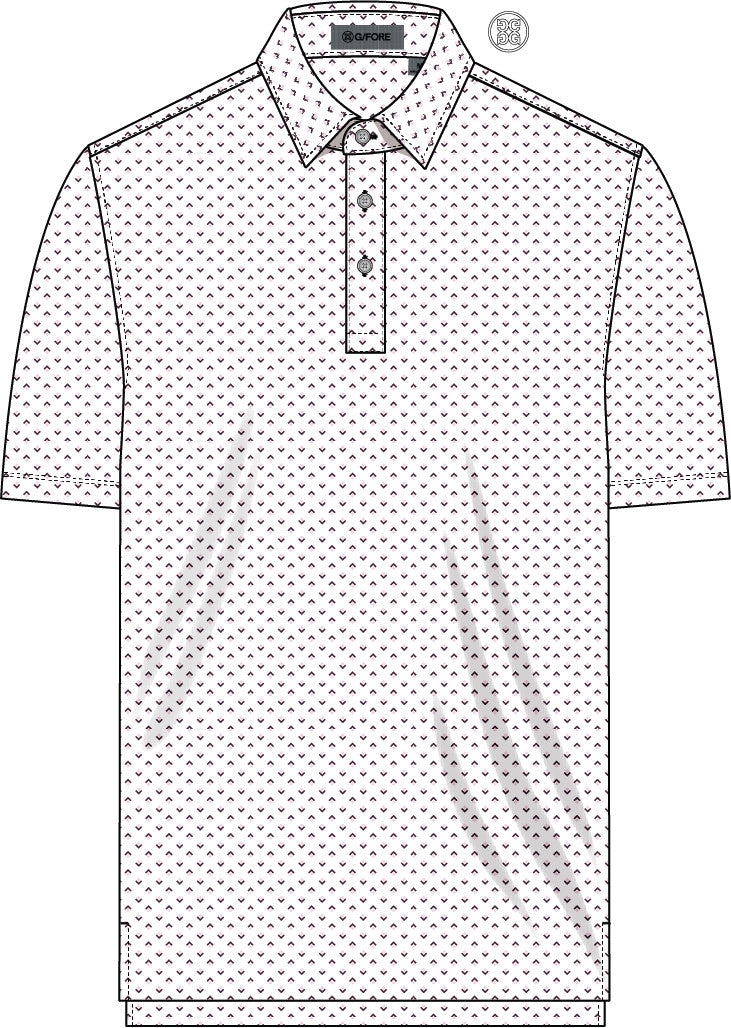 All Play Spade Geo Stretch Knit Polo - Snow / Dark Plum
