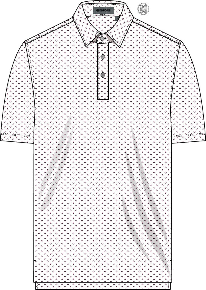 All Play Spade Geo Stretch Knit Polo - Snow / Dark Plum