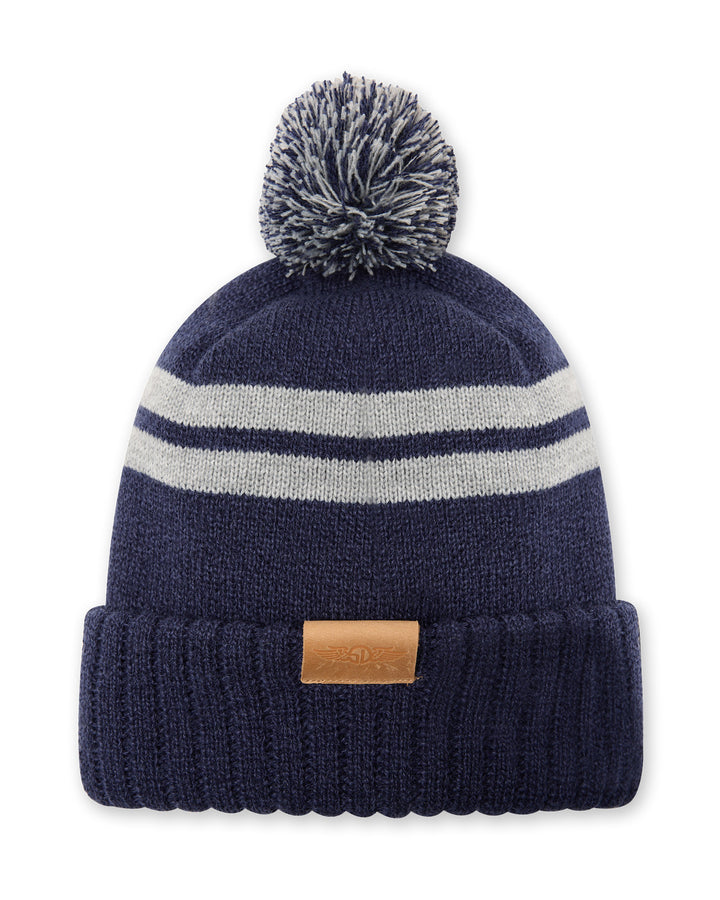 Stripe Beanie - Navy