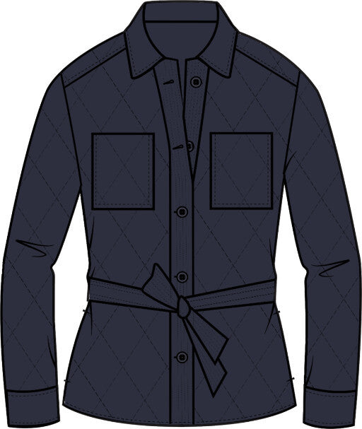 Aries Quilted Shacket - Maltese Blue