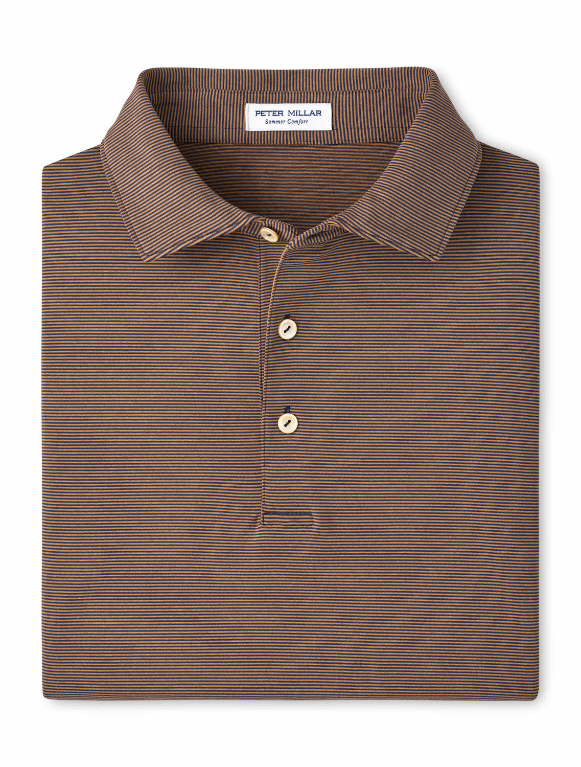 Jubilee Performance Jersey Polo - Sean Self Collar - Navy / Dark Amber