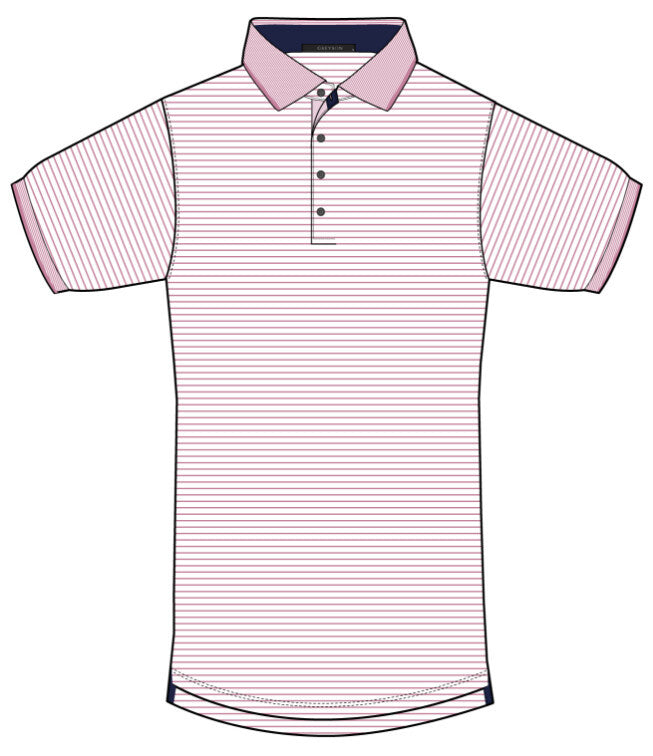 Helix Striped Polo - Mauve/Arctic