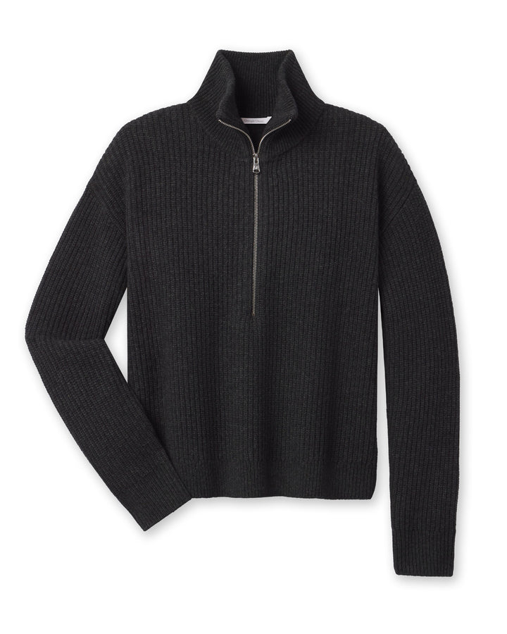 Devon Half Zip Sweater - Charcoal