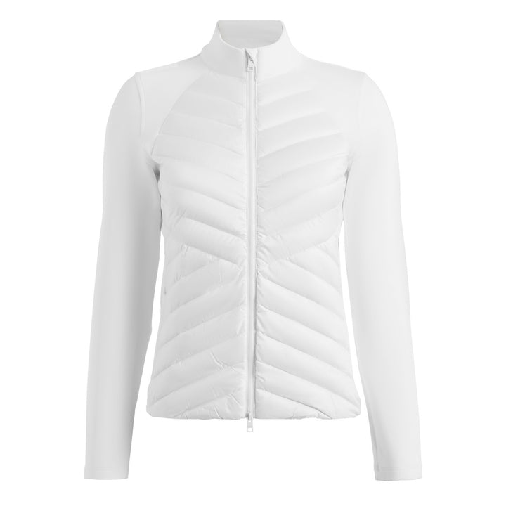 V Down Quilted Hybrid Jacket - Chalk White