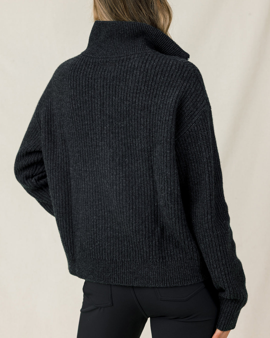 Devon Half Zip Sweater - Charcoal