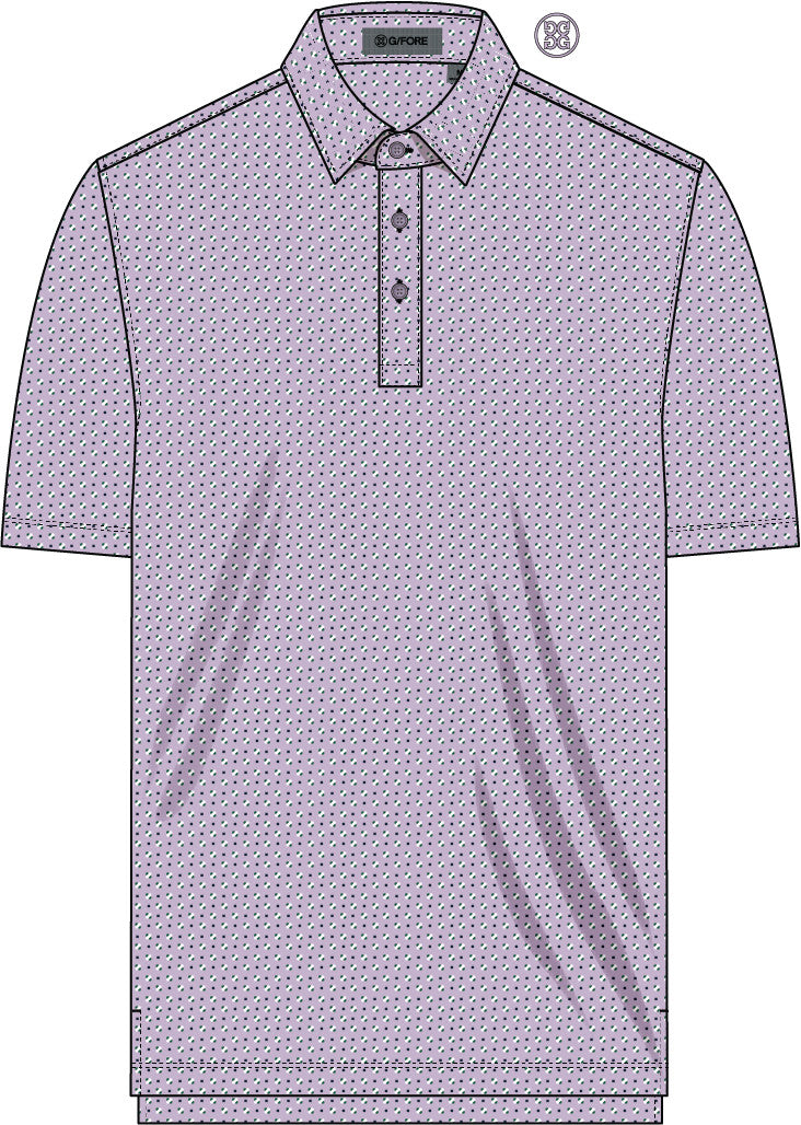 All Play Stitch Geo Stretch Knit Polo - Orchid / Snow