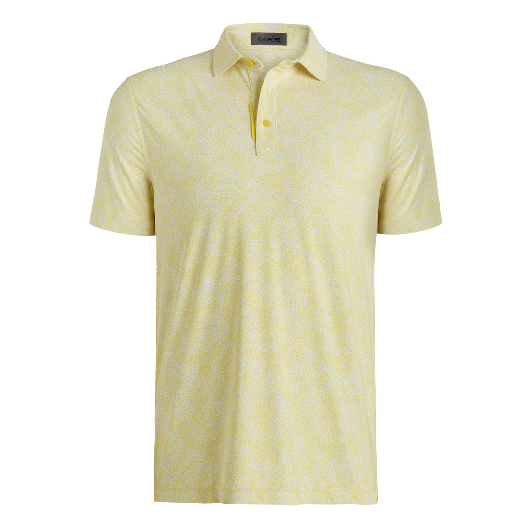 Hydrangea Print Tech Jersey Polo - Canary