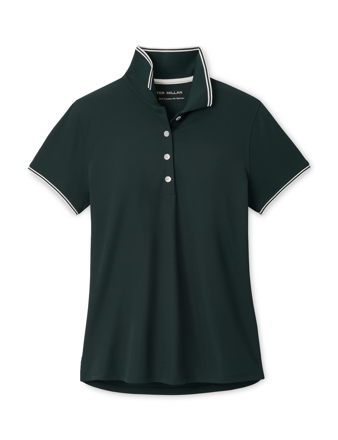 Canterbury Tipped Sport Mesh Short Sleeve Polo - Pine Brook / Soft White