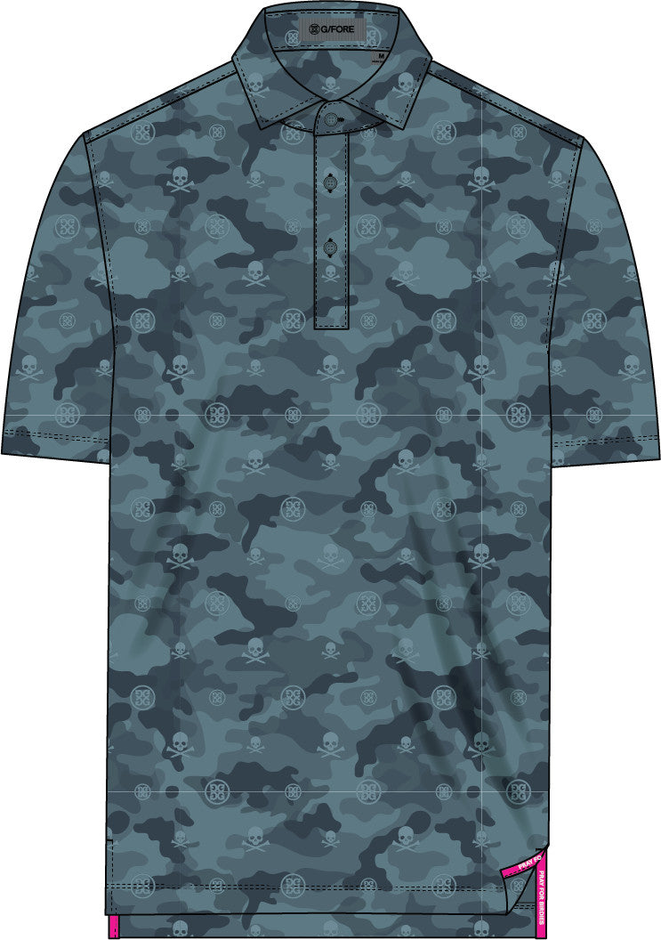 Icon Camo Tech Stretch Jersey Polo - Seafoam