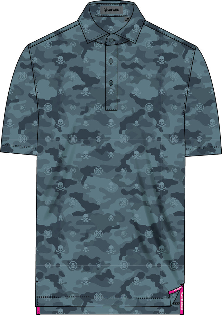Icon Camo Tech Stretch Jersey Polo - Seafoam