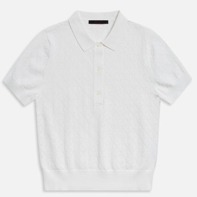 Pointelle Polo - Arctic