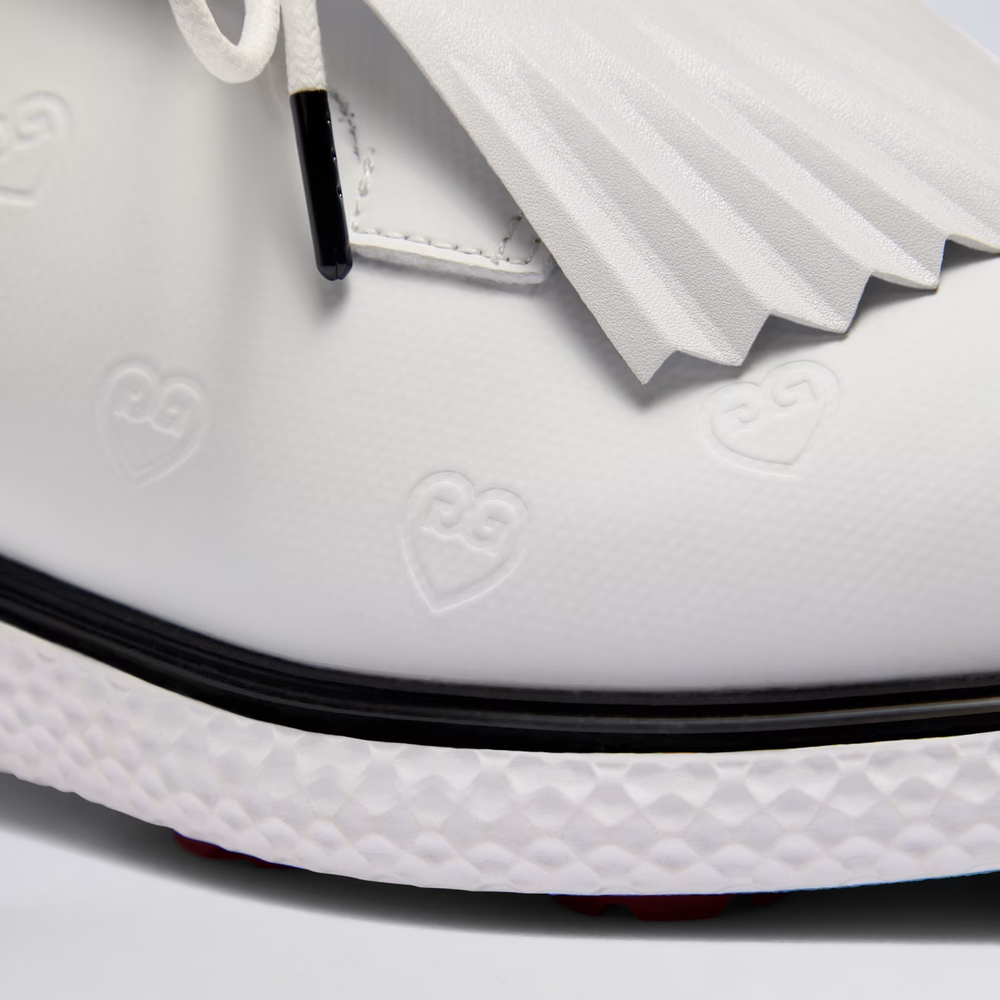 Gallivan2r Debossed Heart G's Kiltie Golf Shoe - Snow/Onyx
