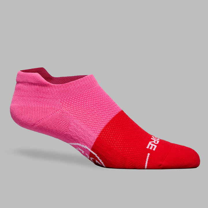 Two Tone Fore Play Ankle Sock - Knockout Pink / Poppy