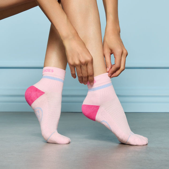 Pray For Birdies Quarter Sock - Blush