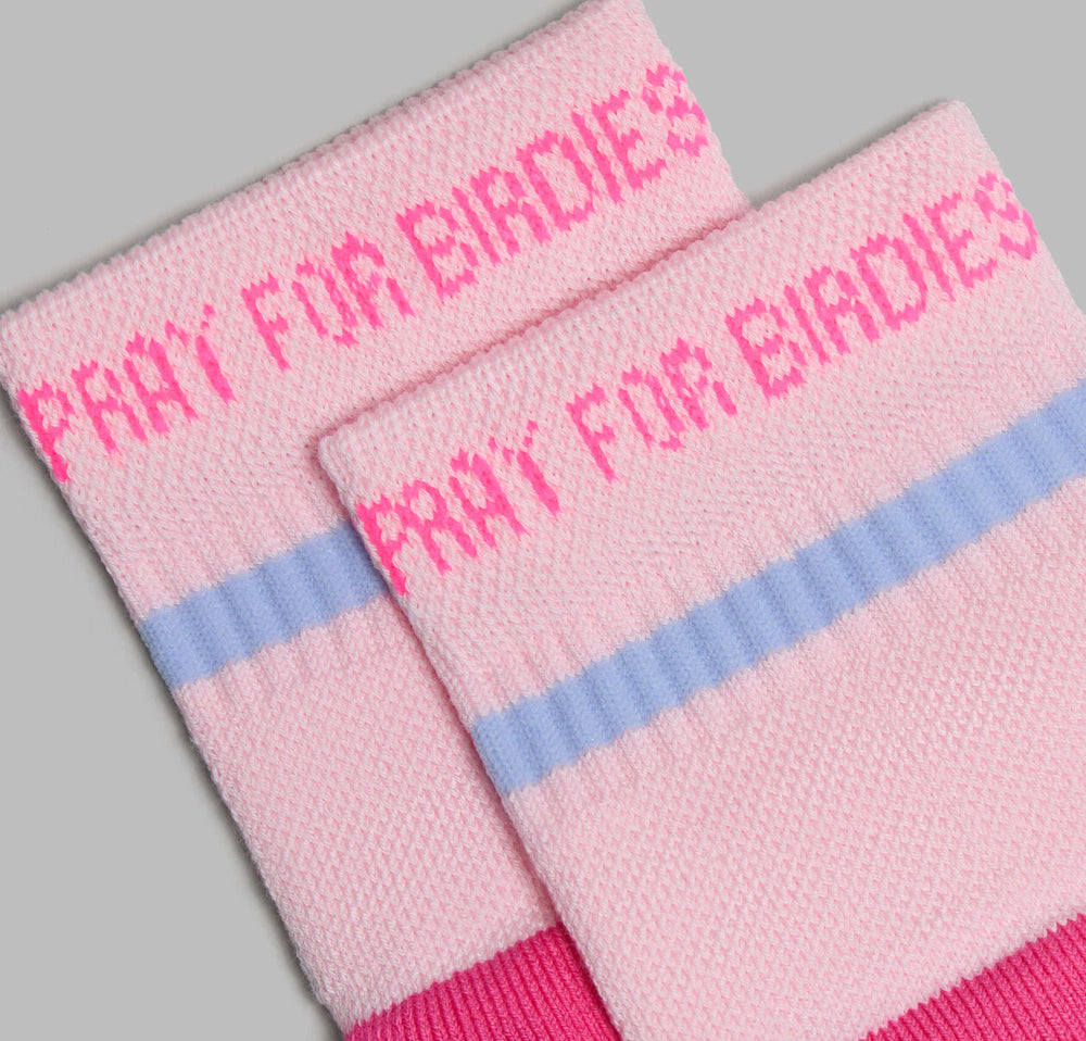 Pray For Birdies Quarter Sock - Blush