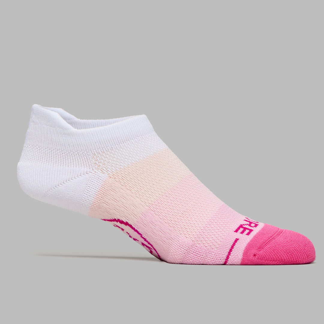 Ombré Stripe Ankle Sock - Snow / Knockout Pink