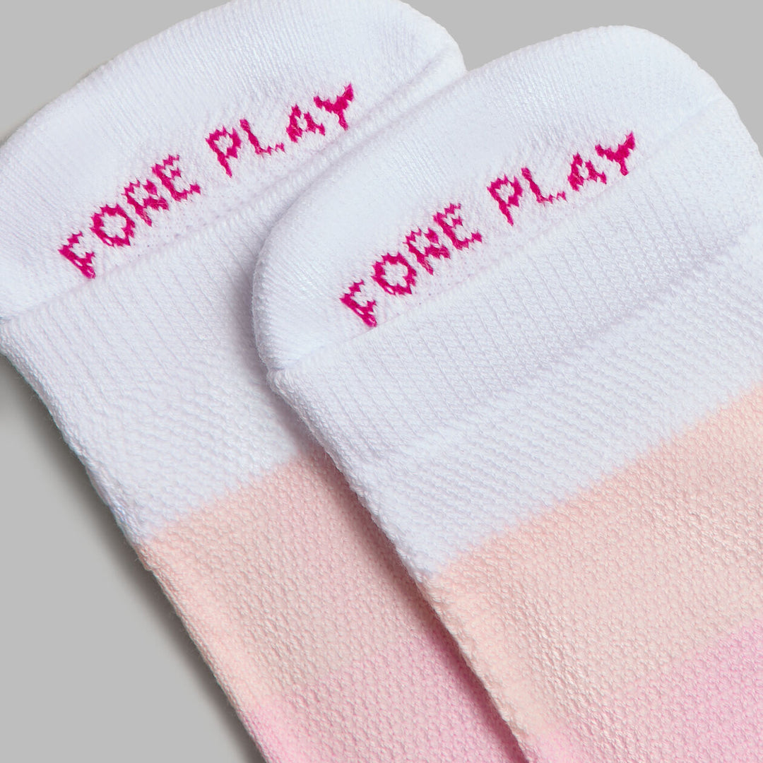 Ombré Stripe Ankle Sock - Snow / Knockout Pink