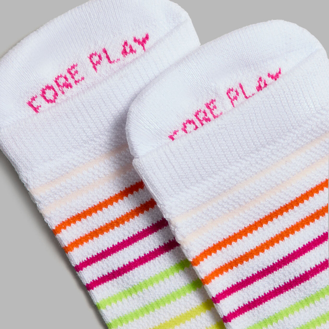 Multi Stripe Ankle Sock - Snow / Multi