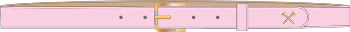 Metal Tees Leather Belt - Blush