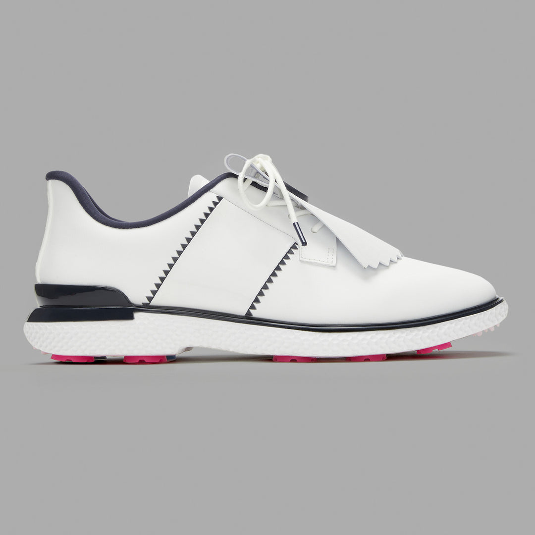 Gallivan2r Side Stripe Kiltie Golf Shoe - Snow/Twilight