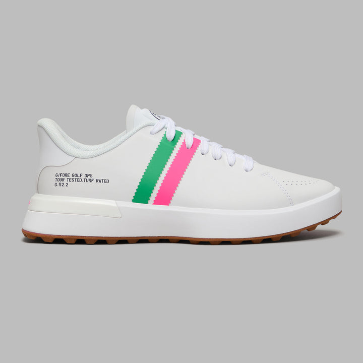 G.112 Suede Striped Kiltie Hybrid Golf Shoe - Snow / Multi