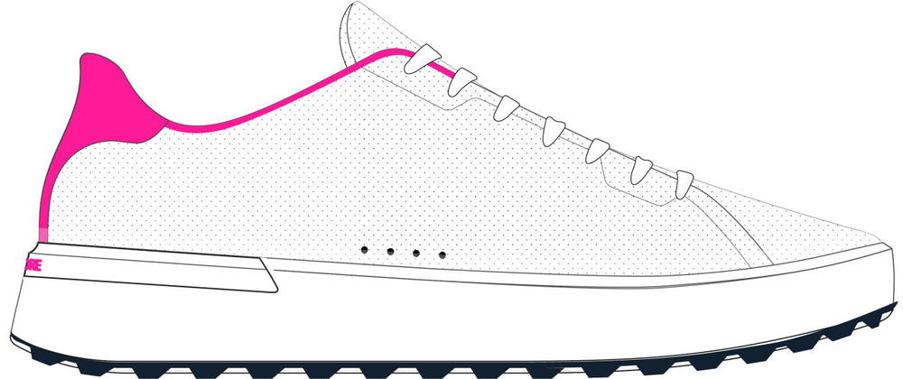G.112 Perforated Golf Shoe - Snow / Knockout Pink