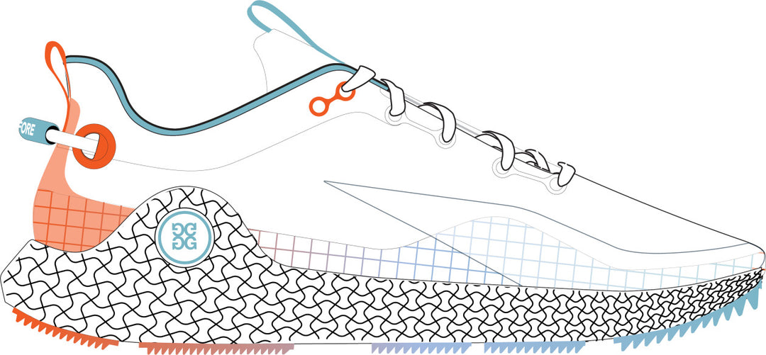 Mg4+ O2 Gradient Sole Golf Shoe - Snow / Aquamarine
