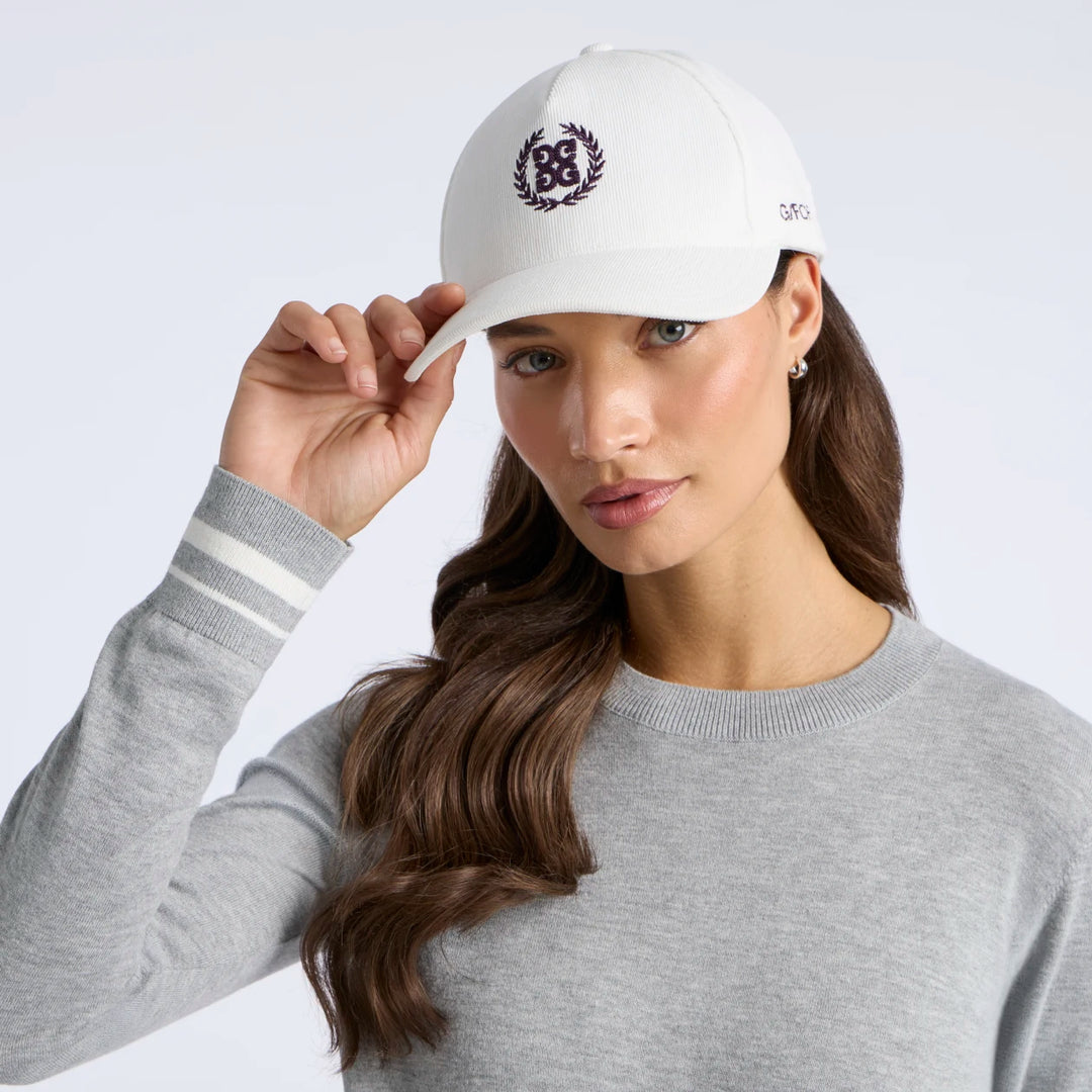 G Wreath Corduroy Low Profile Hat - Chalk White