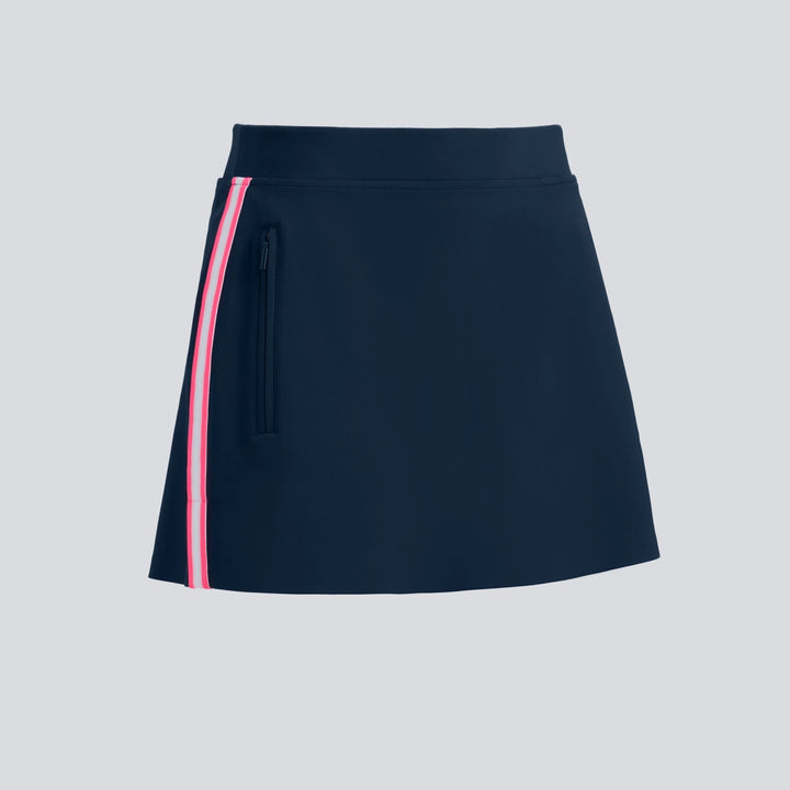 Side Stripe Stretch Scuba Skort - Twilight