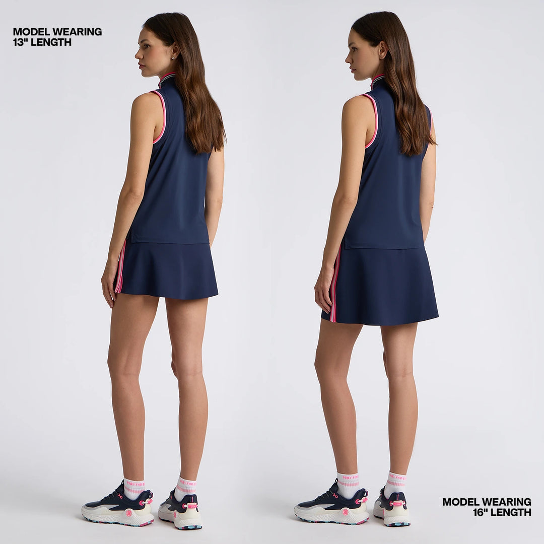 Side Stripe Stretch Scuba Skort - Twilight