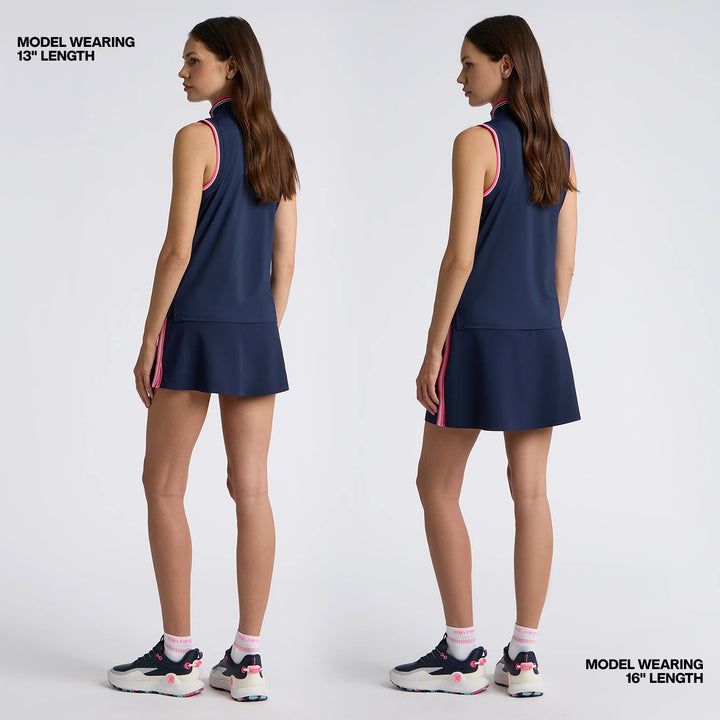 Side Stripe Stretch Scuba Skort - Twilight