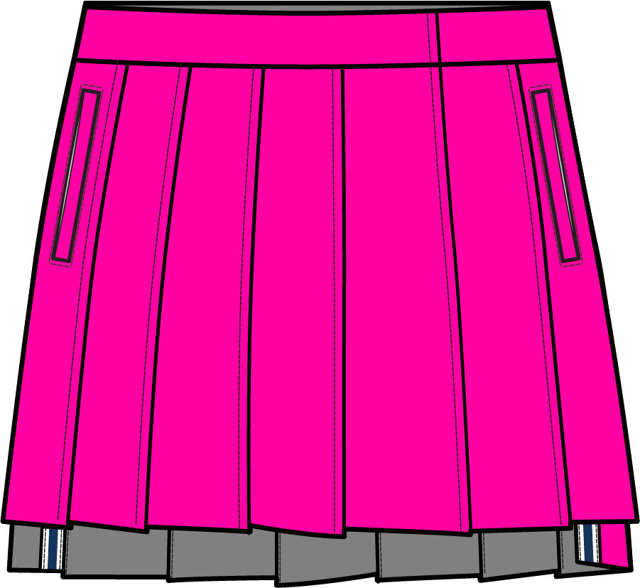 Classic Pleat Stretch Woven Skort - Knockout Pink