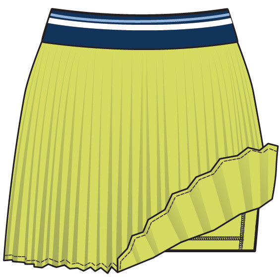 Micropleat Stretch Woven Highwaisted Skort - Lemon Lime